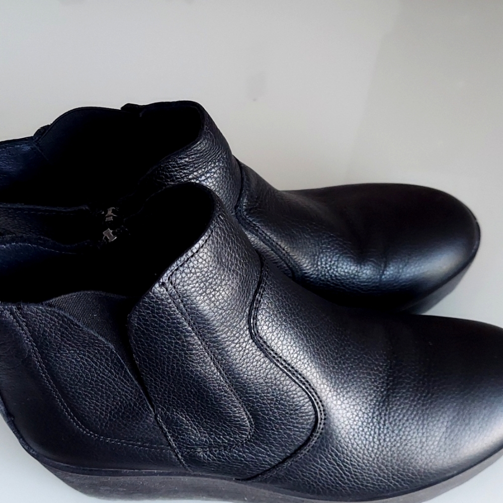 Classic Black Leather Ankle Booties for Women